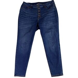 J.Crew Womens 34 X 26 Curvy 10 in High‎ Rise Skinny Jeans Button Fly Retro Mom
